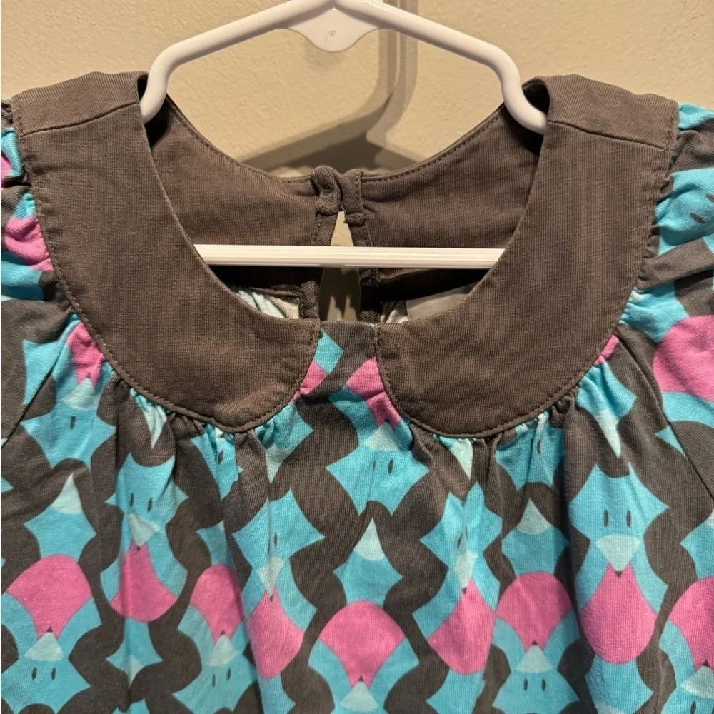 Hanna Andersson Girls 3T (100) Cotton Woodland Print Peter Pan Collar Dress